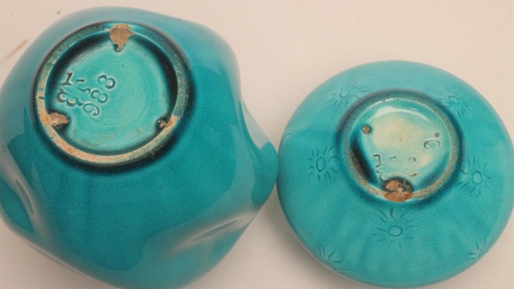 THREE BURMANTOFTS EARTHENWARE VASES Image