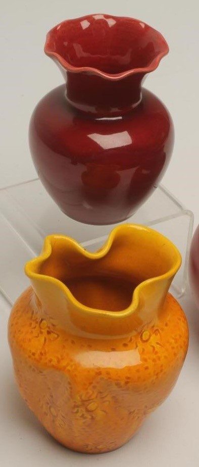 THREE BURMANTOFTS EARTHENWARE VASES Image