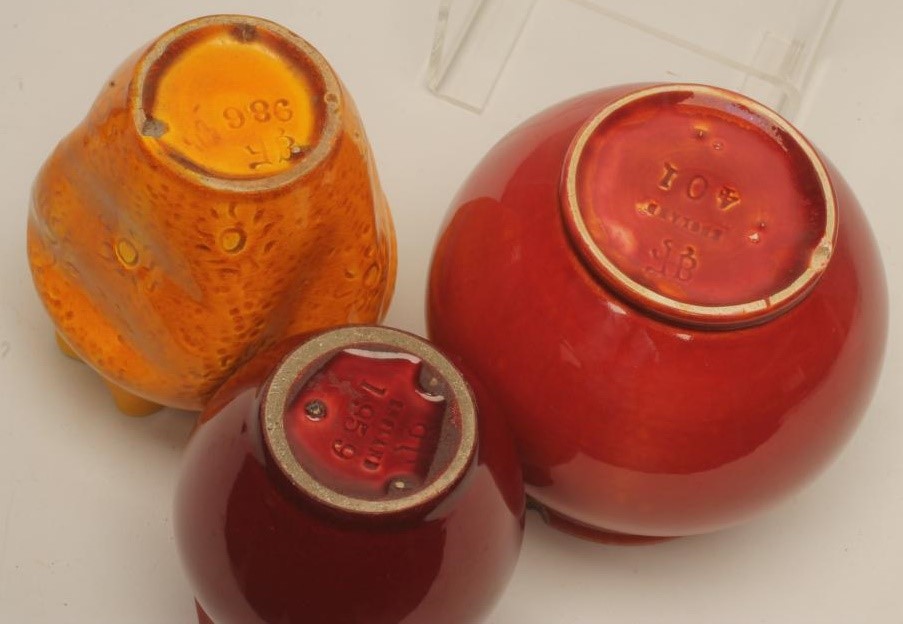 THREE BURMANTOFTS EARTHENWARE VASES Image