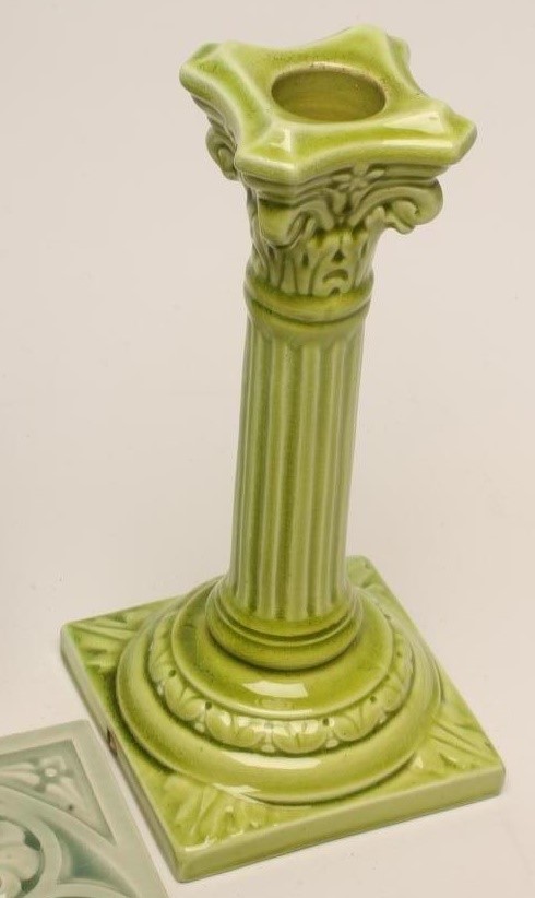A BURMANTOFTS EARTHENWARE CORINTHIAN COLUMN CANDLESTICK Image
