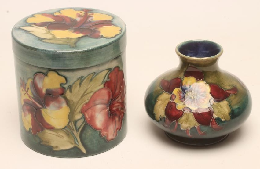 A MOORCROFT POTTERY JAR AND COVER Image