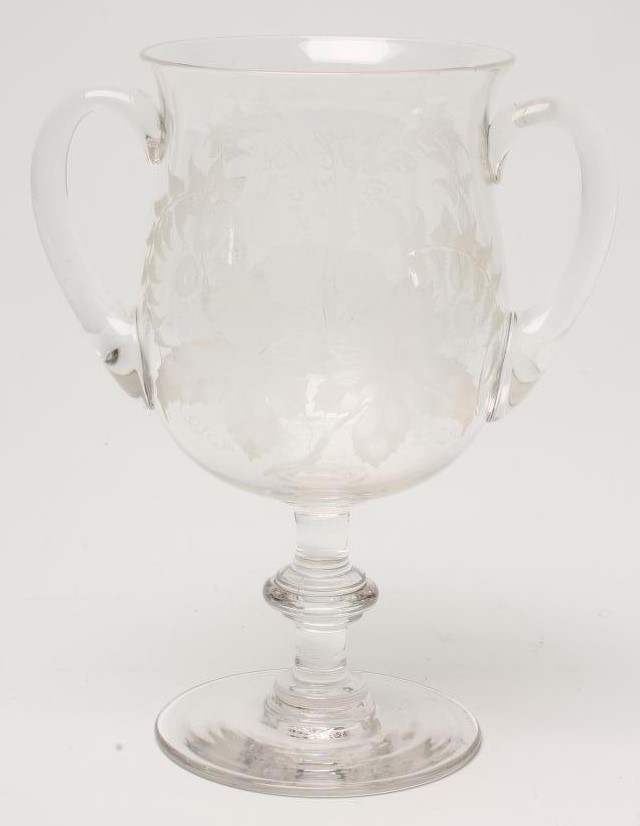 A LATE VICTORIAN GLASS GOBLET Image
