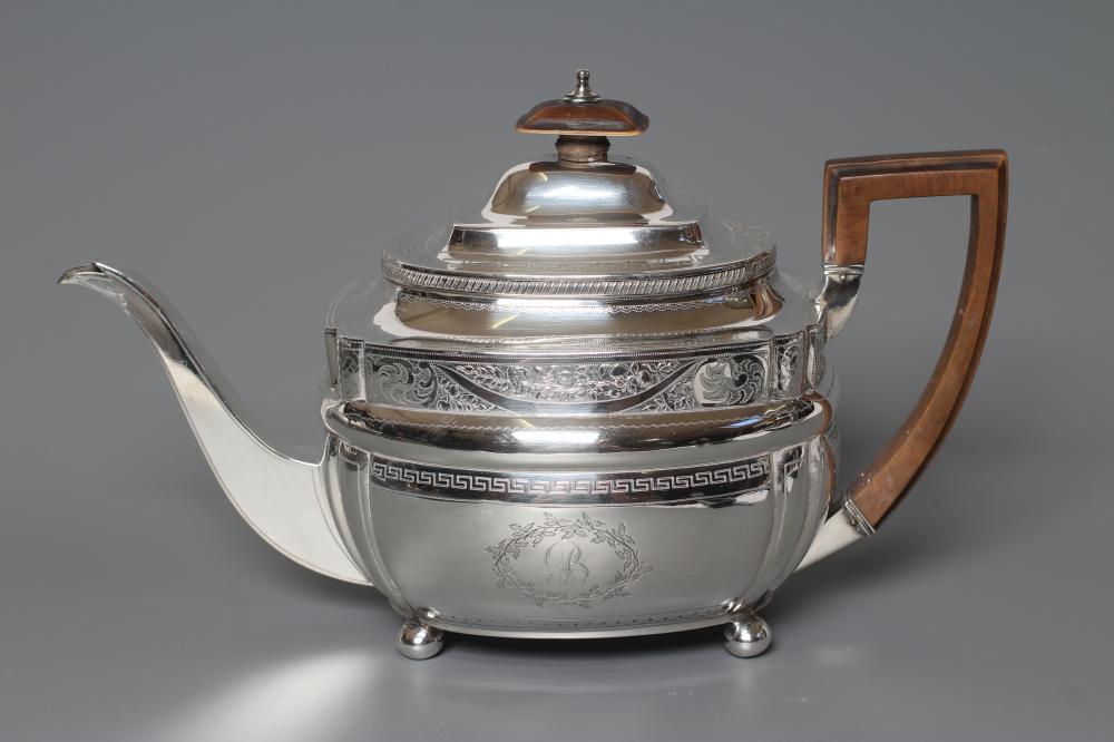 A GEORGE III SILVER TEAPOT Image