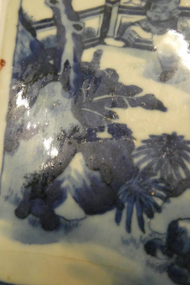 A CHINESE PORCELAIN VASE of swept octagonal form with two scrolling handles Image