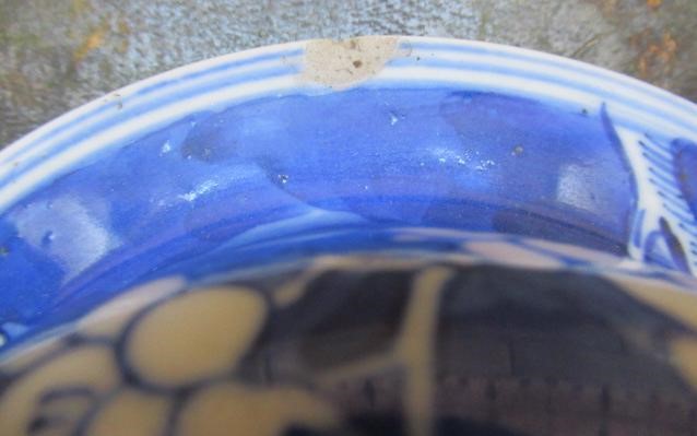 A CHINESE PORCELAIN LARGE JAR AND COVER of inverted baluster form, painted in underglaze blue with Image