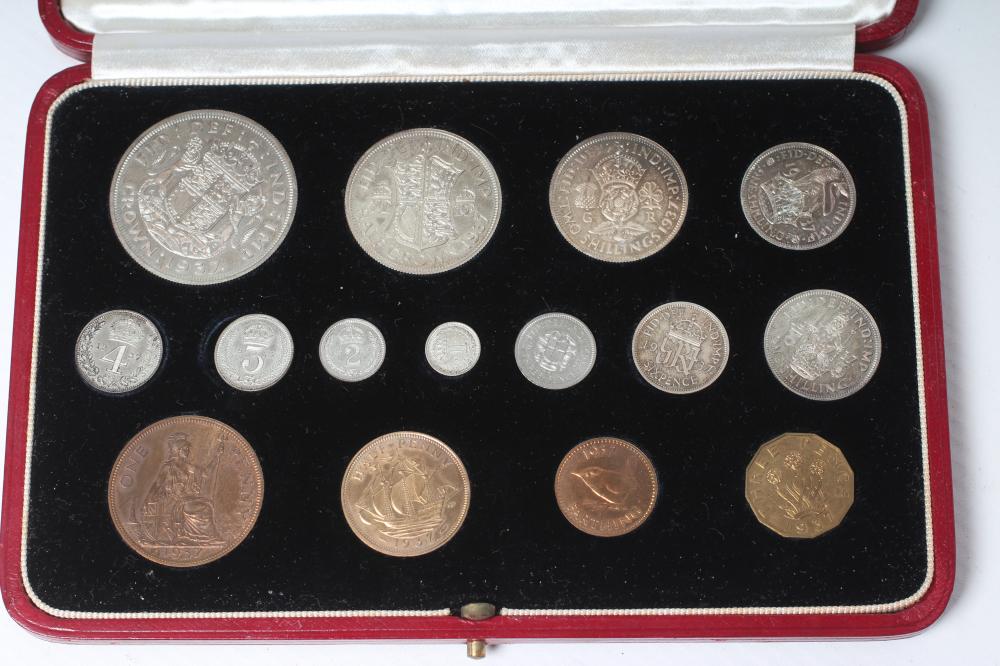 A GEORGE VI SPECIMEN FIFTEEN COIN SET, 1937, crown to farthing with Maundy, cased (Est. plus 24% Image