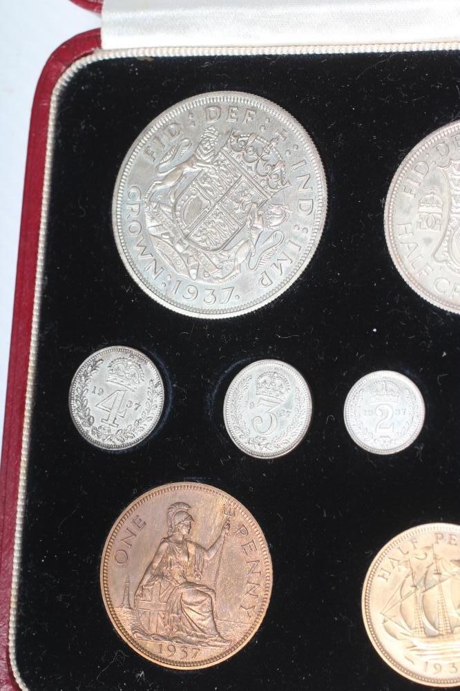 A GEORGE VI SPECIMEN FIFTEEN COIN SET, 1937, crown to farthing with Maundy, cased (Est. plus 24% Image