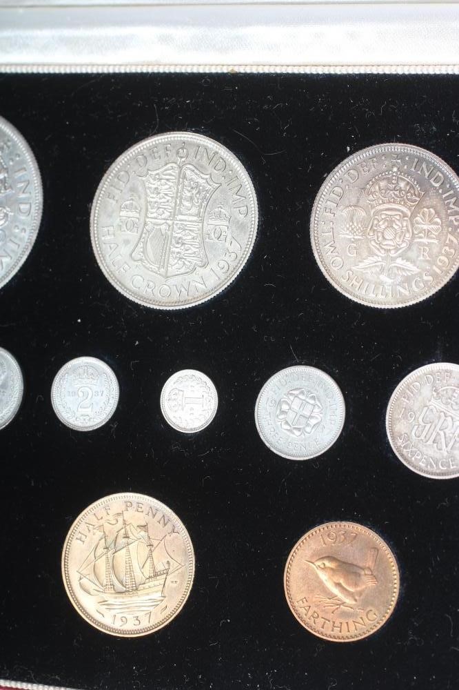 A GEORGE VI SPECIMEN FIFTEEN COIN SET, 1937, crown to farthing with Maundy, cased (Est. plus 24% Image
