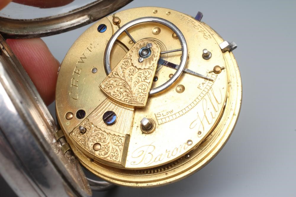 A LATE VICTORIAN KEY WIND SILVER POCKET WATCH Image