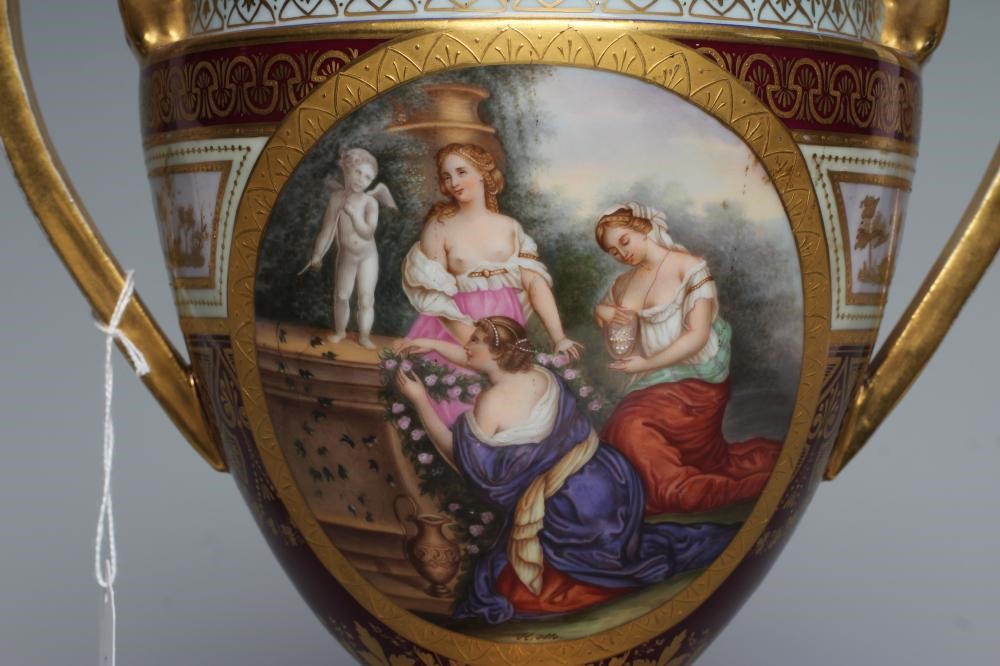 A VIENNA PORCELAIN TWO HANDLED CUP Image