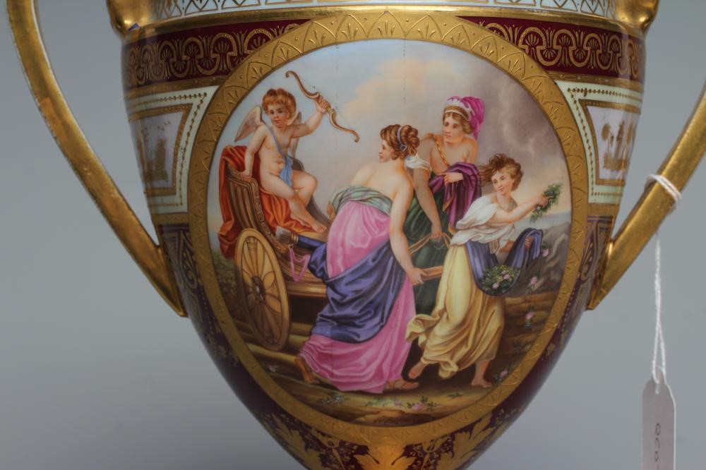 A VIENNA PORCELAIN TWO HANDLED CUP Image