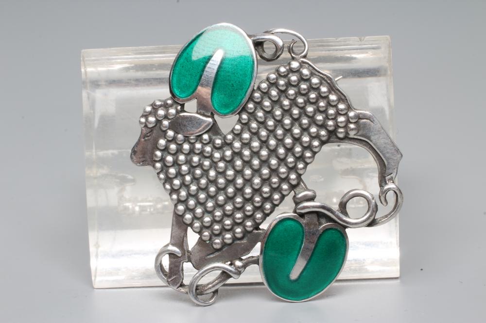 A GEORG JENSEN SILVER BROOCH designed by Arno Malinowski Image