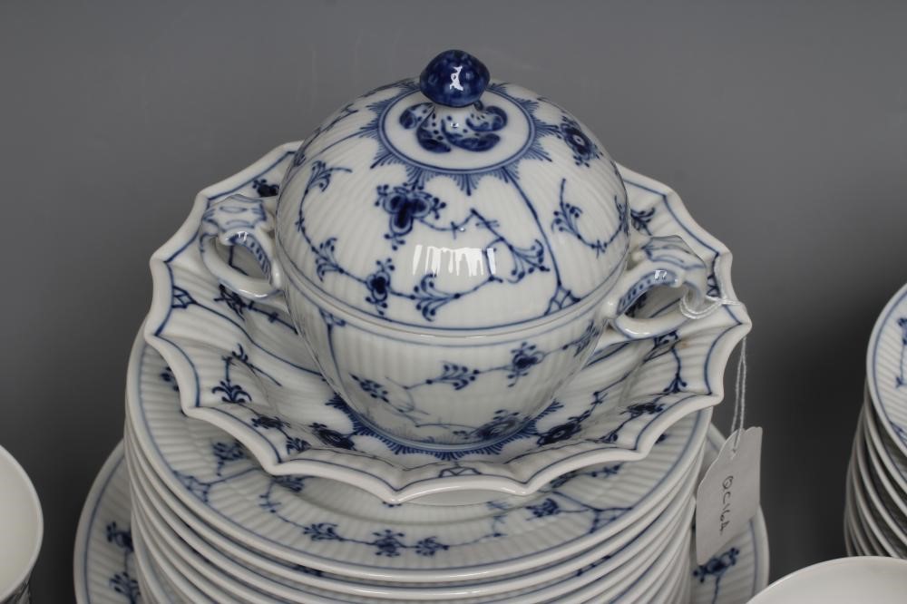 A ROYAL COPENHAGEN PORCELAIN PART TEA SERVICE painted in underglaze blue with the Onion pattern Image