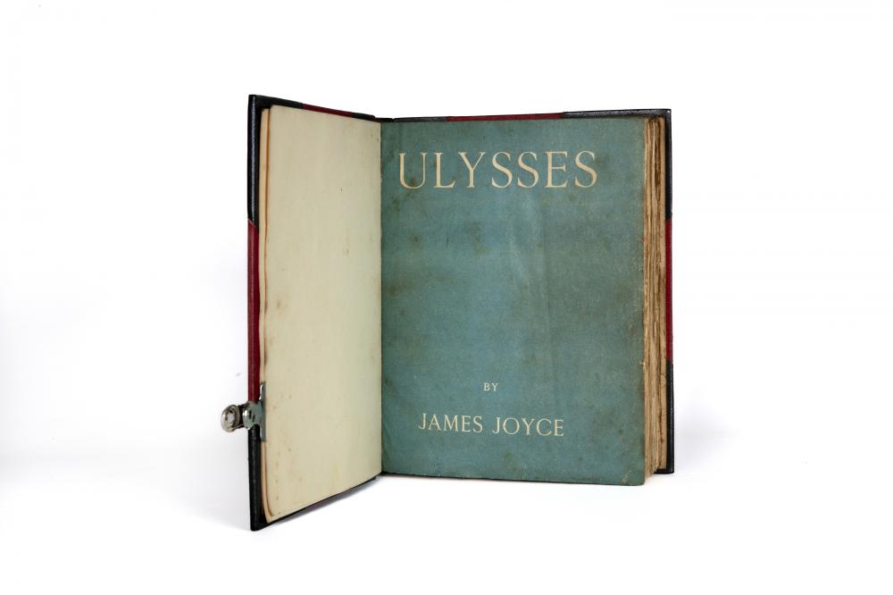ULYSSES BY JAMES JOYCE, May 1926, 8th Printing, Shakespeare and Company. Half black sheepskin over Image