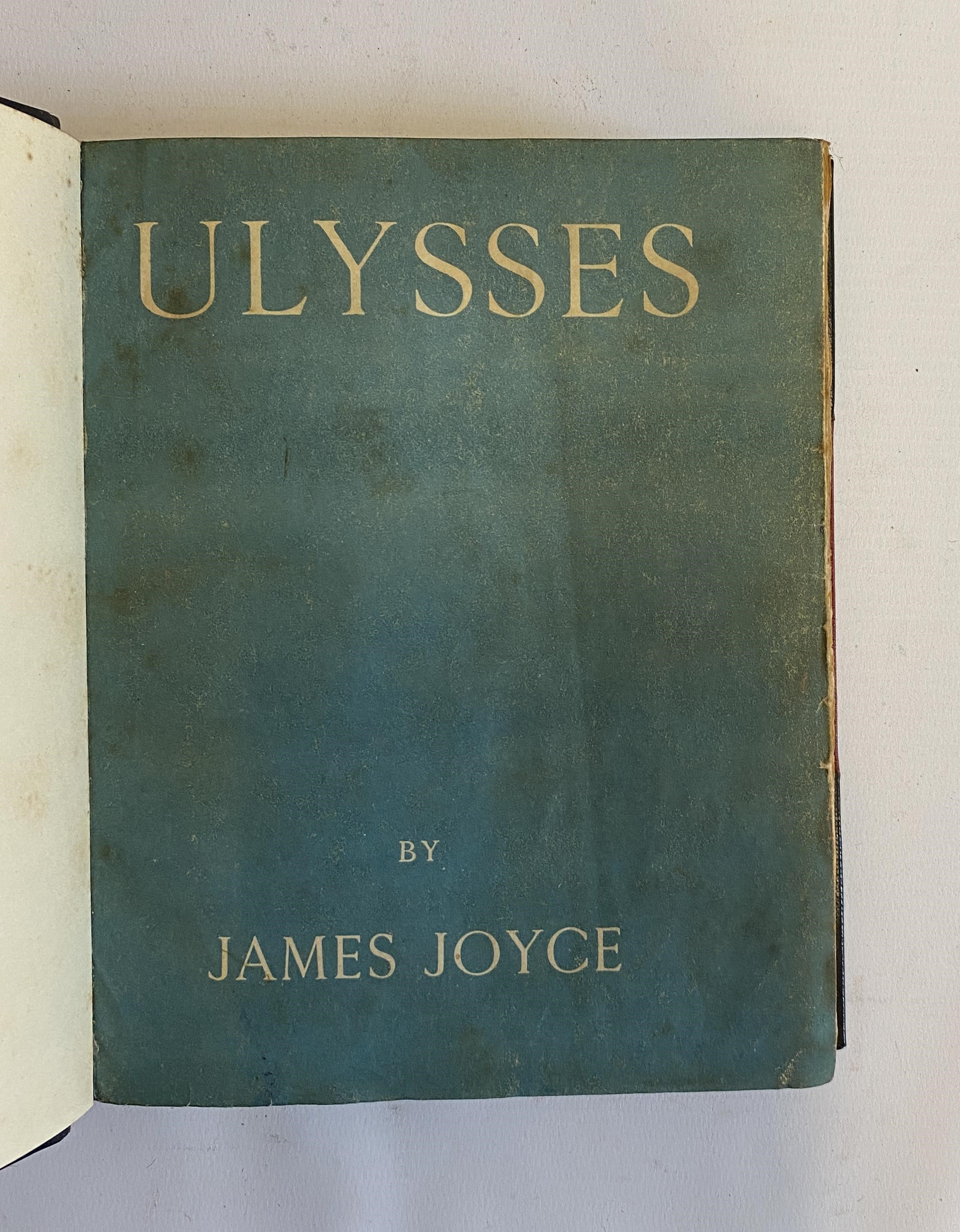ULYSSES BY JAMES JOYCE, May 1926, 8th Printing, Shakespeare and Company. Half black sheepskin over Image