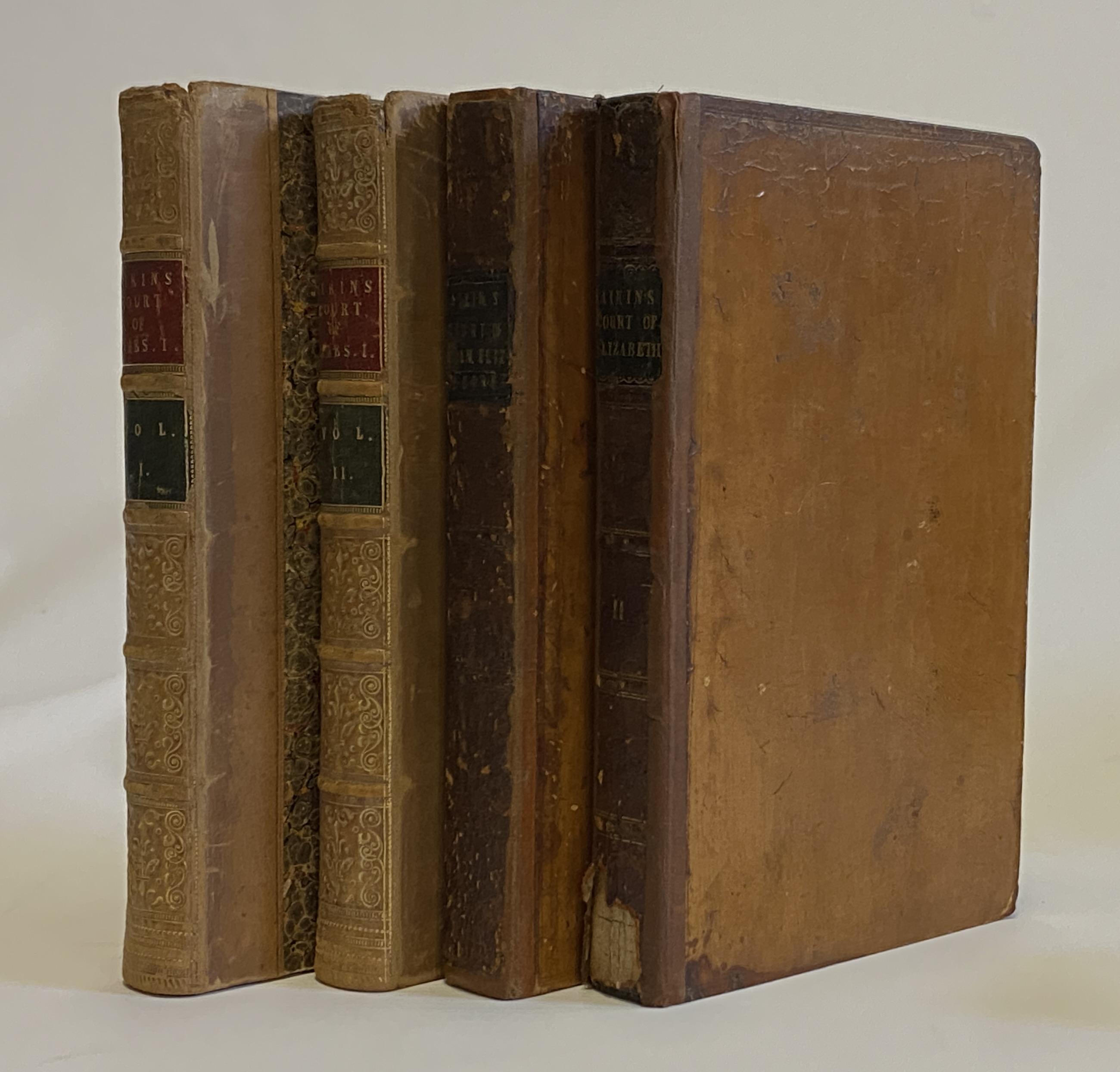 MEMOIRS OF THE COURT OF QUEEN ELIZABETH, Lucy Aikin, 2 Vols, 1819, full calf Bound by Carss Image