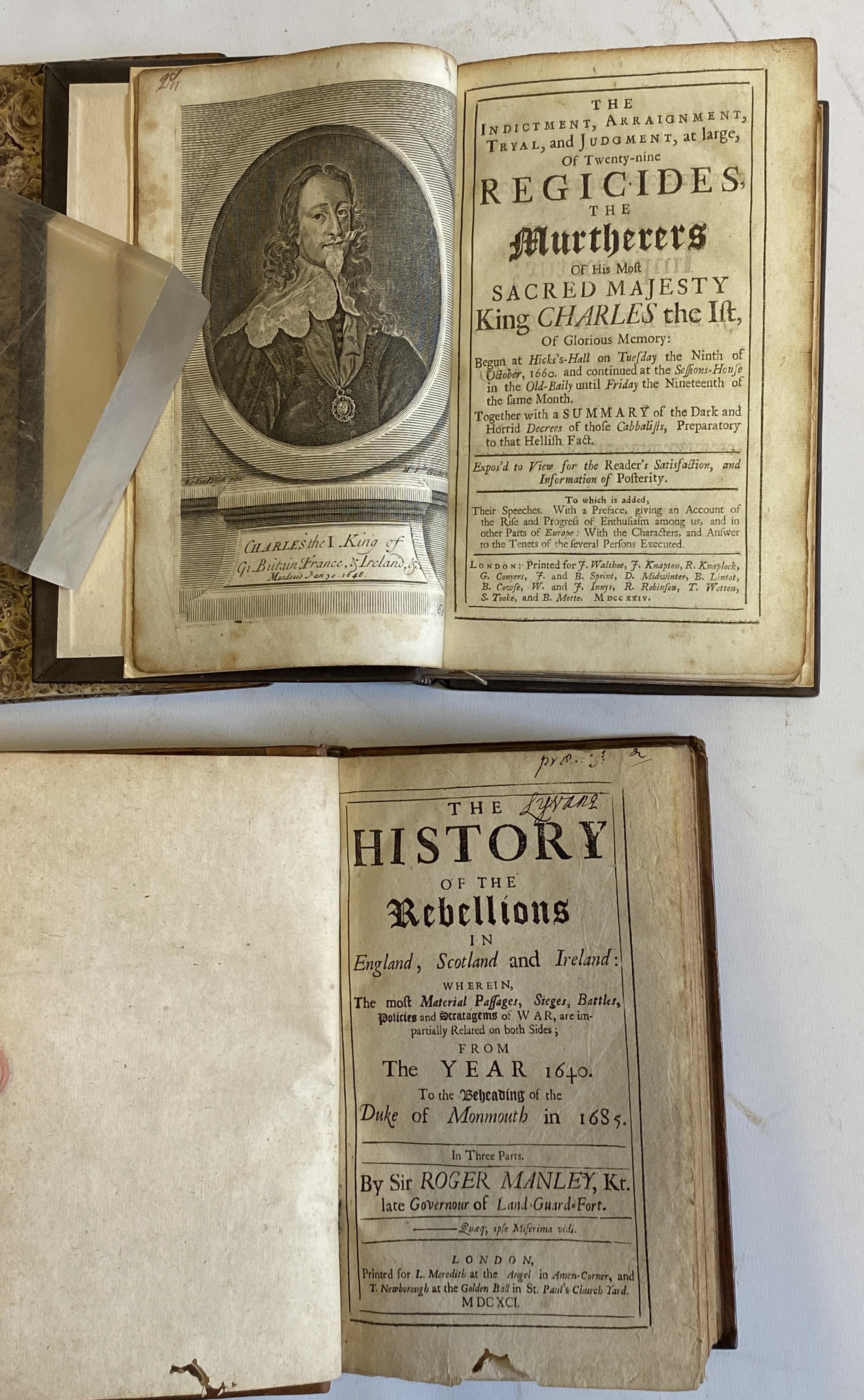 TRYAL AT LARGE OF TWENTY-NINE REGICIDES, [1724] Walthoe, in recent full calf with Manley on Image