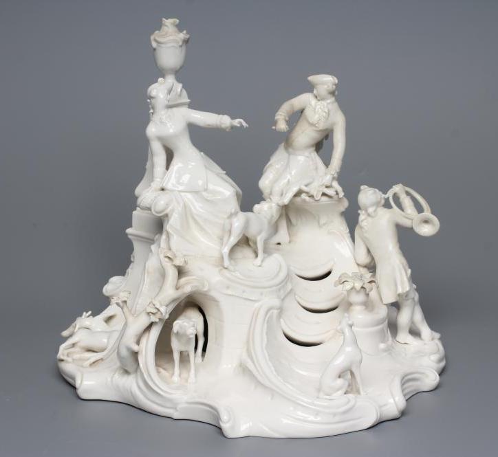 A NYMPHENBURG BLANC-DE-CHINE PORCELAIN FIGURE GROUP Image