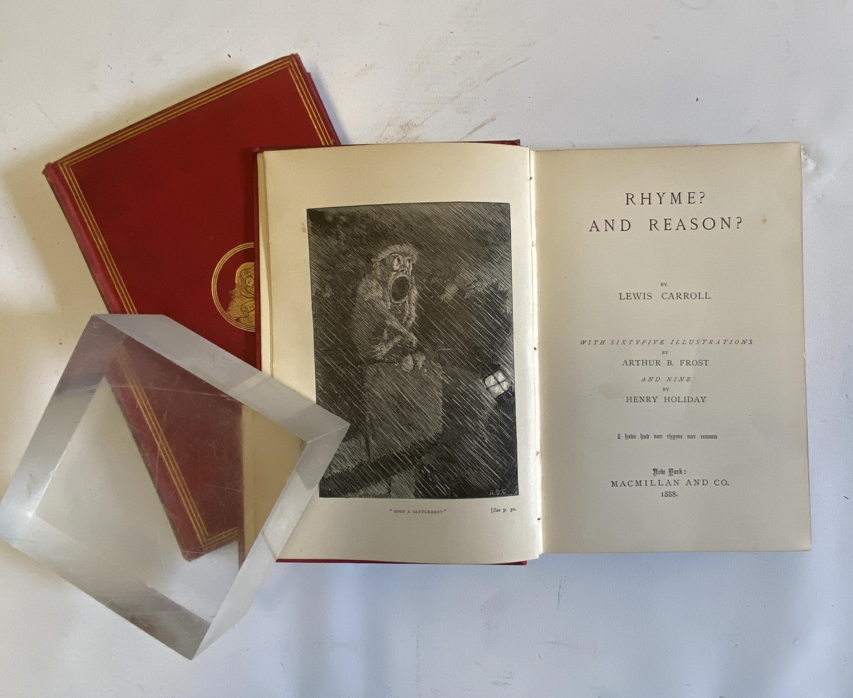 LEWIS CARROLL, RHYME AND REASON, 1888, Macmillan, New York, American first with 1909 edition of the Image