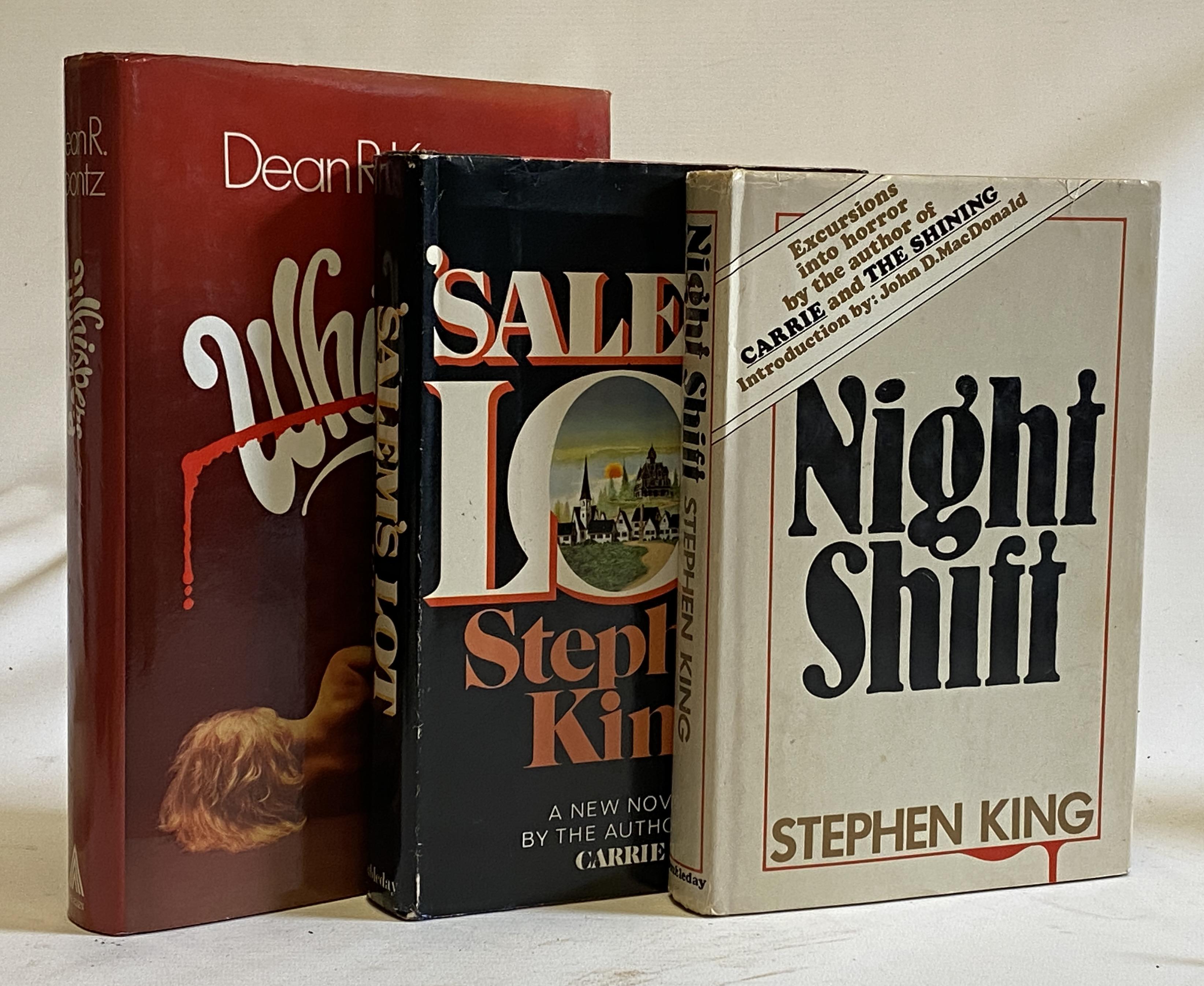 STEPHEN KING, Night Shift, Doubleday, 1978, V4 in gutter of p336. WITH Salems Lot, Doubleday Book Image