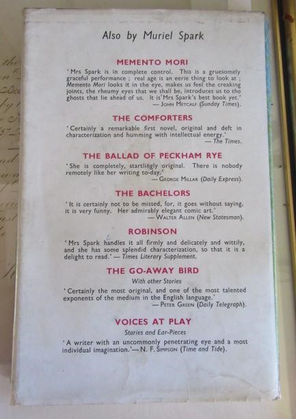 THE PRIME OF MISS JEAN BRODIE, Muriel Spark, 1961, Macmillan, 1st edition WITH The Girl of Slender Image