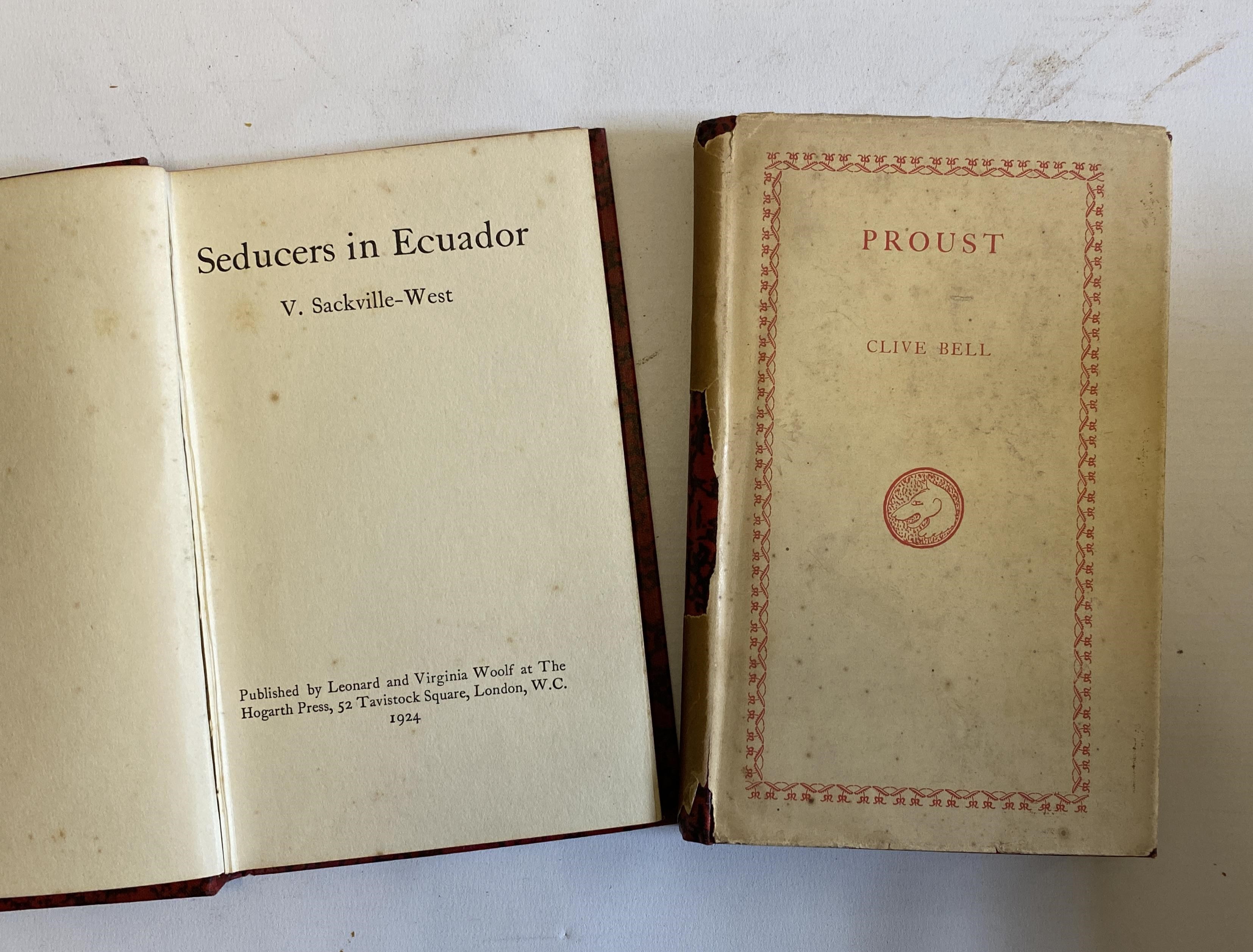 HOGARTH PRESS, Clive Bell, Proust, 1928, 1st edition in jacket lacking chunks of the spine AND V Image