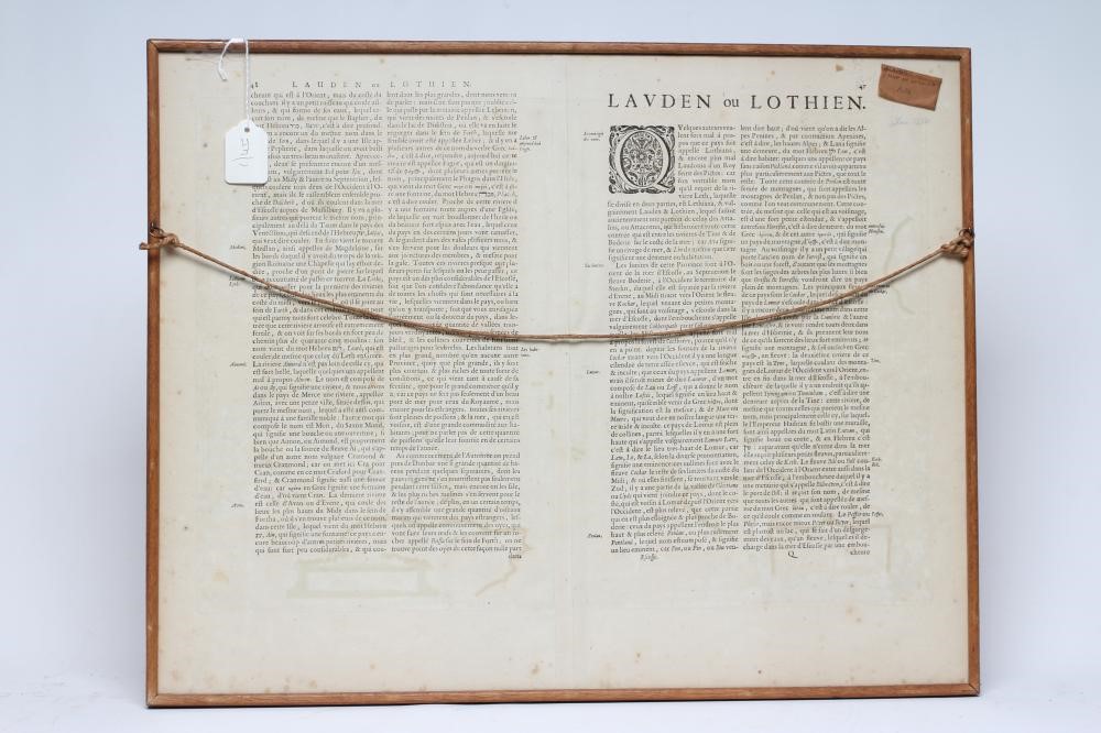 JOHANNES & CORNELIUS BLAEU (16/17th century) "Lothian and Linlitquo", hand coloured map with Image