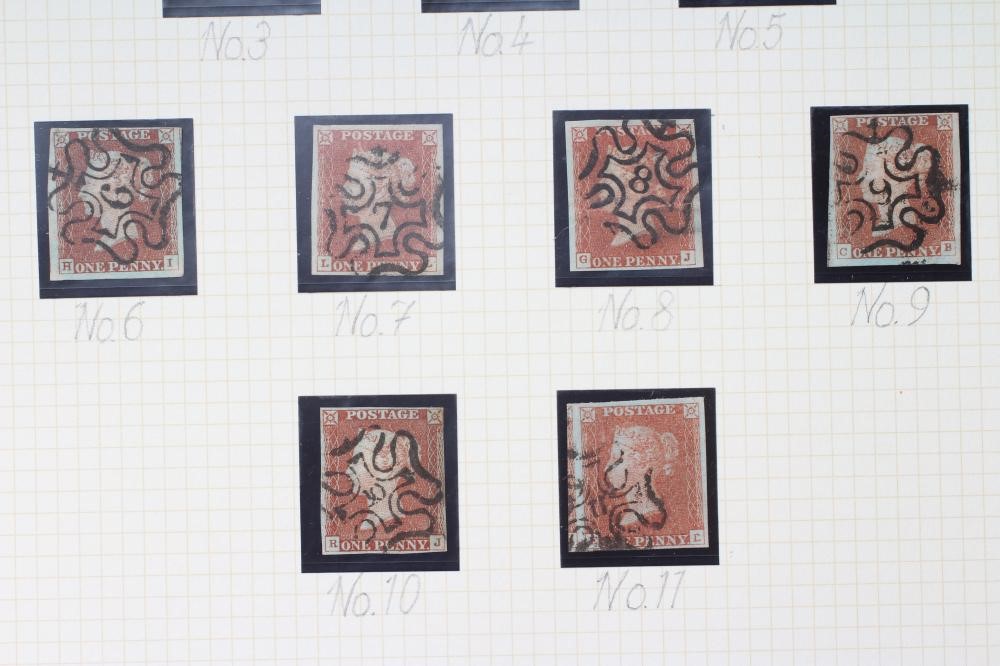 COLLECTION OF 1841 PENNY REDS with numbers in MX, variable margins (Est. plus 24% premium inc. VAT) Image