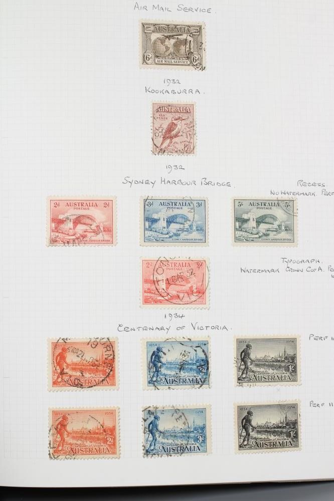 SUPERB COLLECTION OF AUSTRALIAN STAMPS, 1913-46 VALUES TO £1 AND £2, Sydney Harbour Bridge 5/= (Est. Image