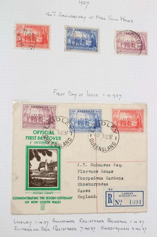 SUPERB COLLECTION OF AUSTRALIAN STAMPS, 1913-46 VALUES TO £1 AND £2, Sydney Harbour Bridge 5/= (Est. Image