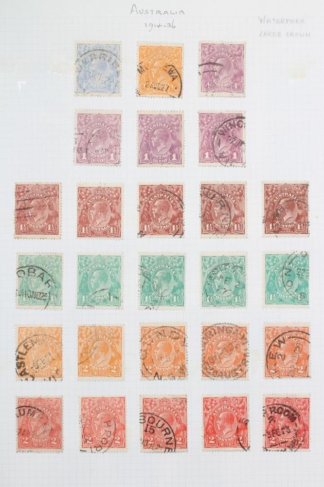 SUPERB COLLECTION OF AUSTRALIAN STAMPS, 1913-46 VALUES TO £1 AND £2, Sydney Harbour Bridge 5/= (Est. Image