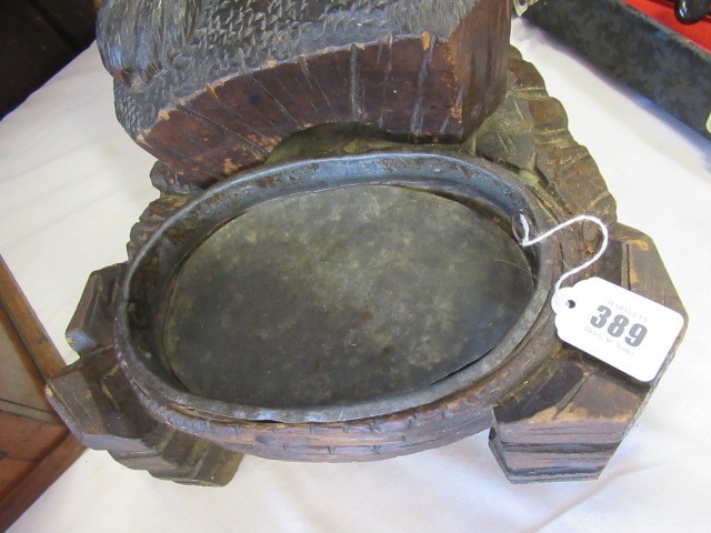 A CARVED WOOD BLACK FOREST BEAR STICK STAND Image