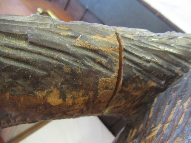 A CARVED WOOD BLACK FOREST BEAR STICK STAND Image