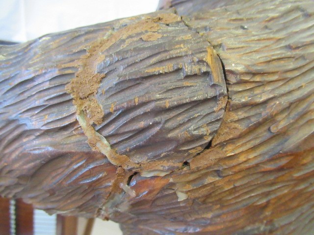 A CARVED WOOD BLACK FOREST BEAR STICK STAND Image