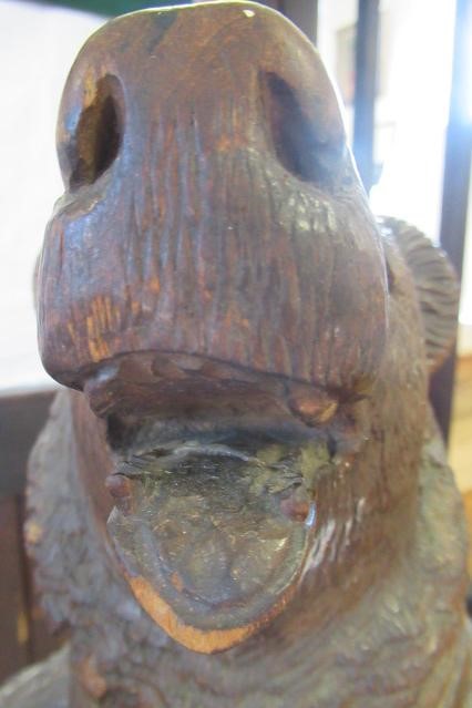 A CARVED WOOD BLACK FOREST BEAR STICK STAND Image