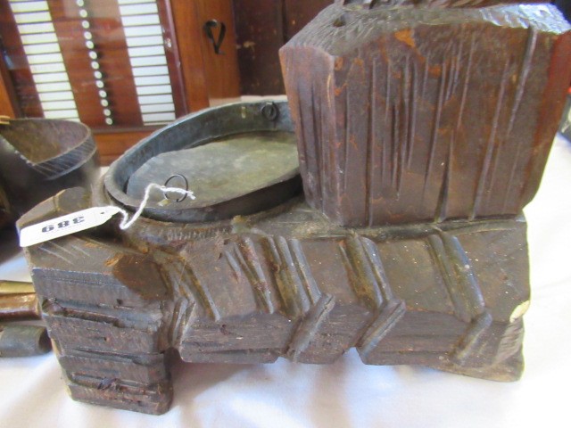 A CARVED WOOD BLACK FOREST BEAR STICK STAND Image