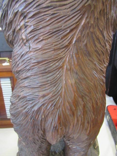 A CARVED WOOD BLACK FOREST BEAR STICK STAND Image