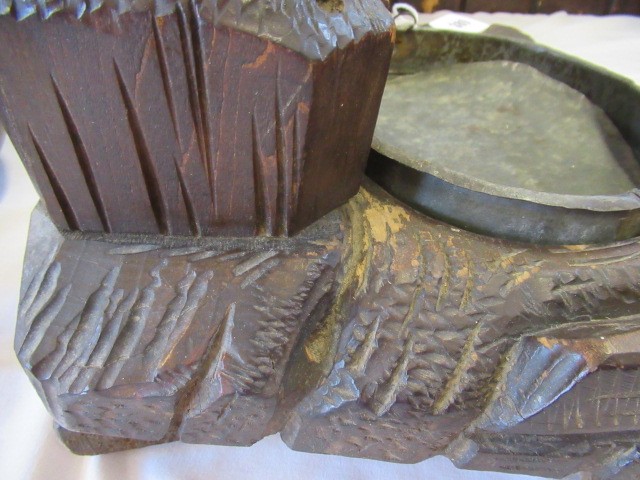 A CARVED WOOD BLACK FOREST BEAR STICK STAND Image