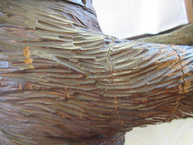 A CARVED WOOD BLACK FOREST BEAR STICK STAND Image