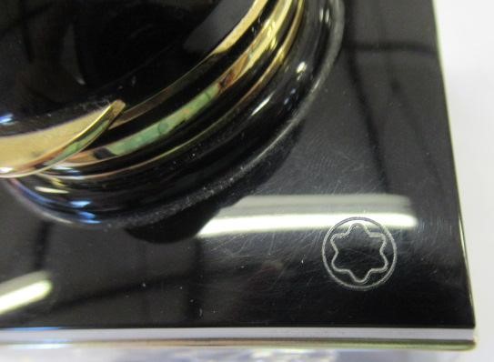 A MONTBLANC MEISTERSTUCK SQUARE GLASS INKWELL Image