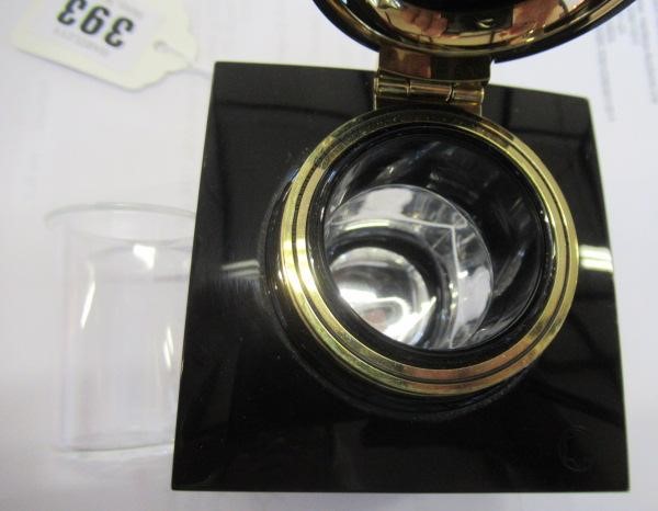 A MONTBLANC MEISTERSTUCK SQUARE GLASS INKWELL Image
