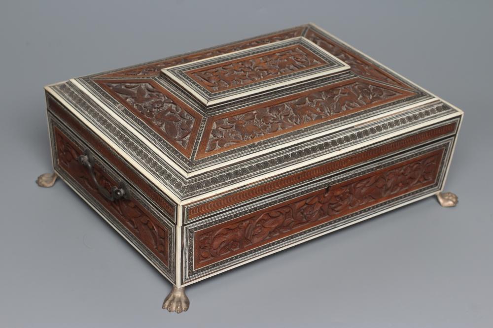 AN ANGLO INDIAN SANDALWOOD SEWING BOX Image