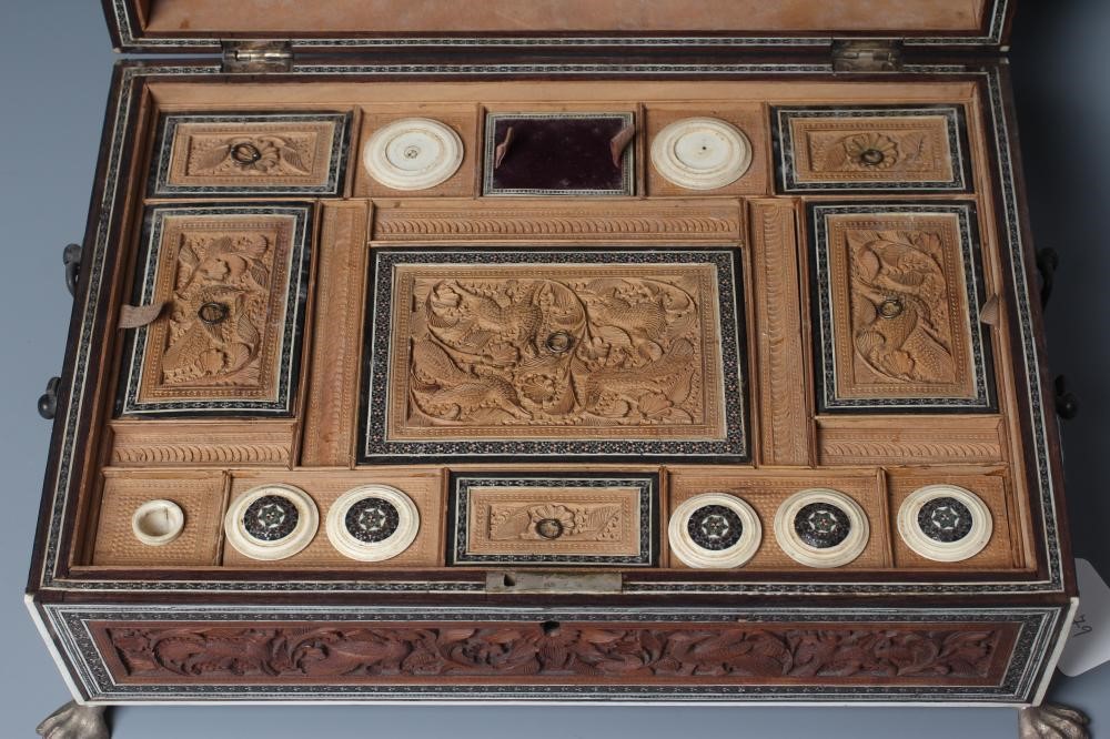 AN ANGLO INDIAN SANDALWOOD SEWING BOX Image