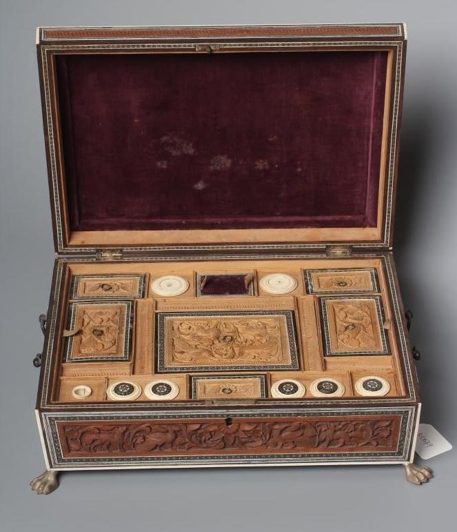 AN ANGLO INDIAN SANDALWOOD SEWING BOX Image