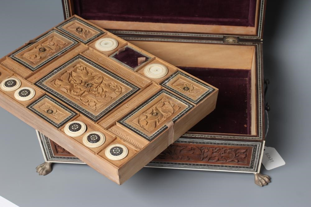 AN ANGLO INDIAN SANDALWOOD SEWING BOX Image