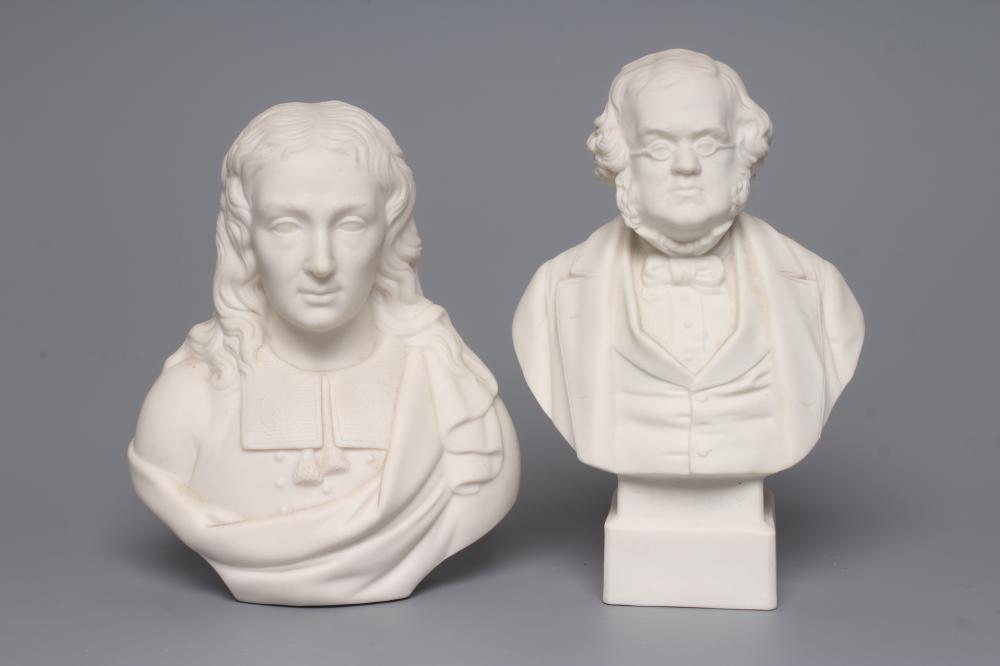 A VICTORIAN ROBINSON AND LEADBEATER PARIAN BUST of William Makepeace Thackery Image
