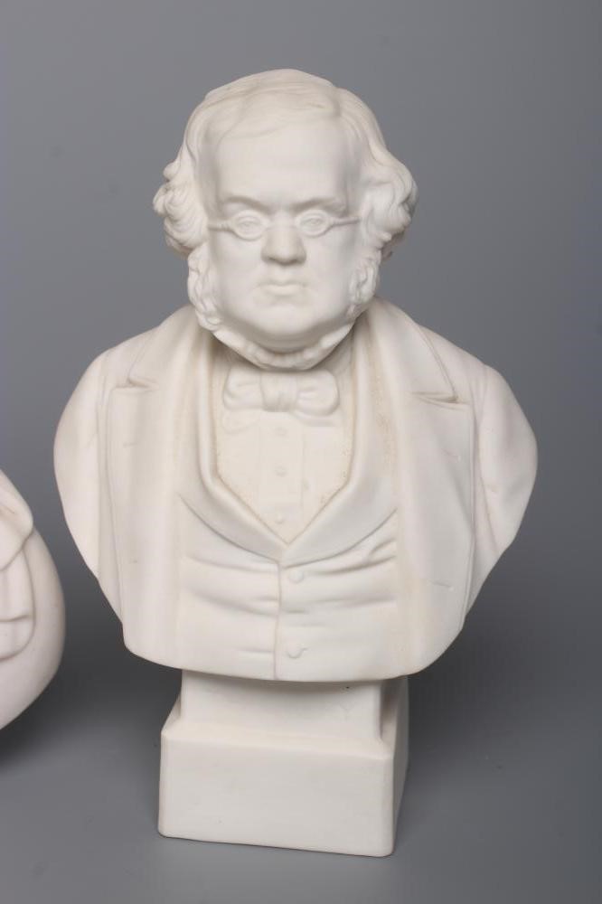 A VICTORIAN ROBINSON AND LEADBEATER PARIAN BUST of William Makepeace Thackery Image