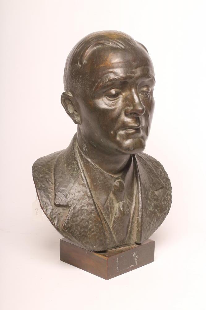 AFTER ROBERT JACKSON EMERSON (1878-1944) Head of a Man, bronze, signed and dated 1943, green Image