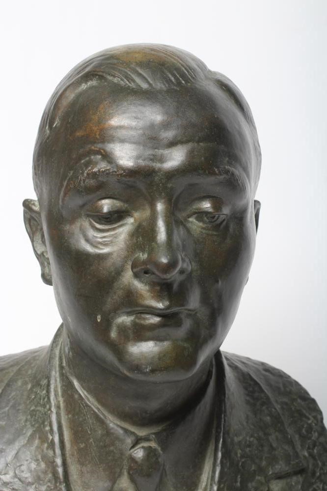 AFTER ROBERT JACKSON EMERSON (1878-1944) Head of a Man, bronze, signed and dated 1943, green Image