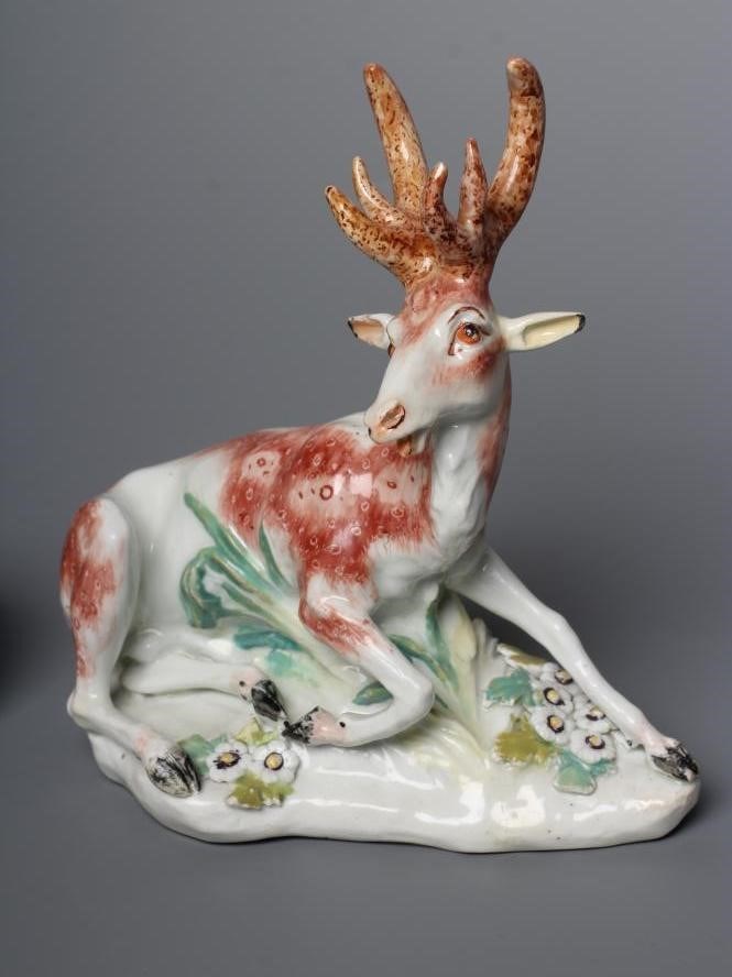 A DERBY PORCELAIN STAG AND HIND Image